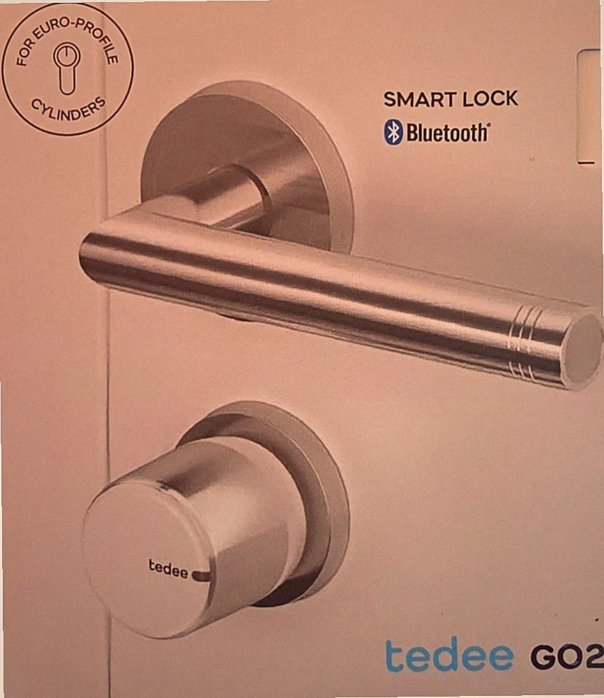 Tedee GO2 Smart Lock Silber Bluetooth Elektronisches Türschloss App Neu
