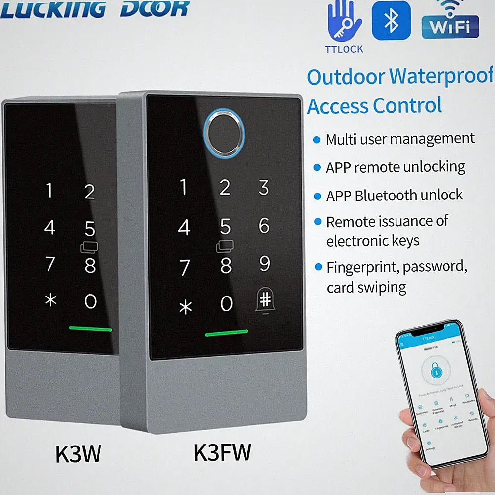 TTLock Wifi Access Control Keypad Waterproof Door Smart Lock App Alexa Fingerpri