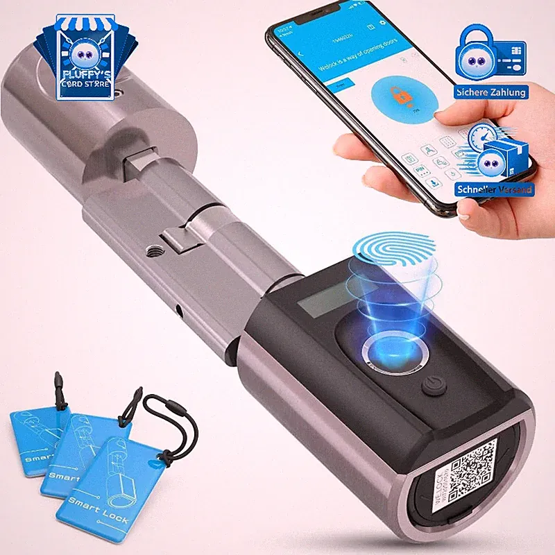 Türschloss Elektronisch Fingerabdruck App RFID-Karte Einstellbare Länge 50-100mm