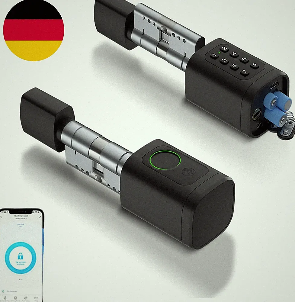 Türschloss Fingerabdruck, 5 En 1 Smart Türschloss Mit Zahlencode RFID Schlüssel
