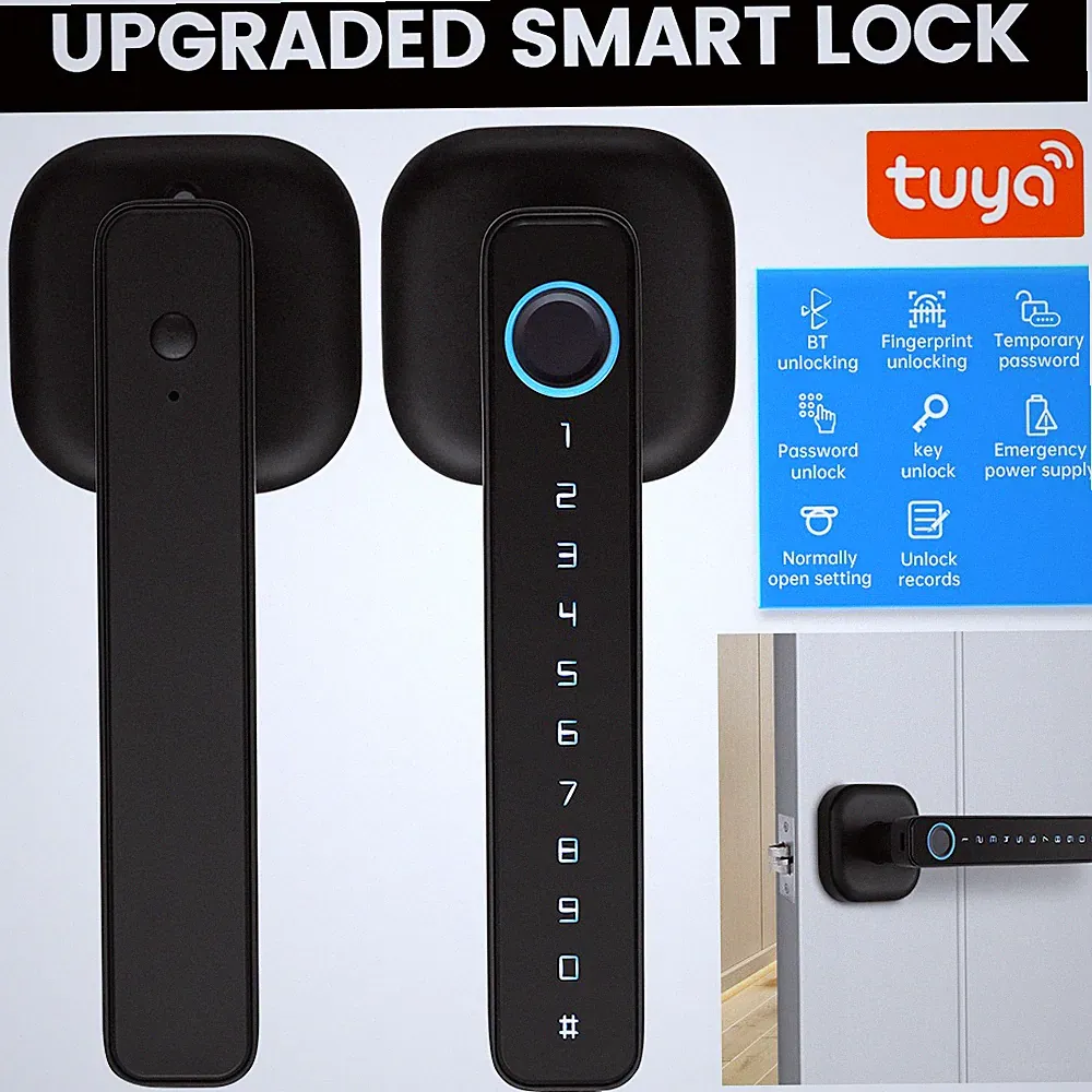 Tuya APP Smart Lock (mit Fingerabdruck Sensor) Smartes Türschloss Schlüsselloses
