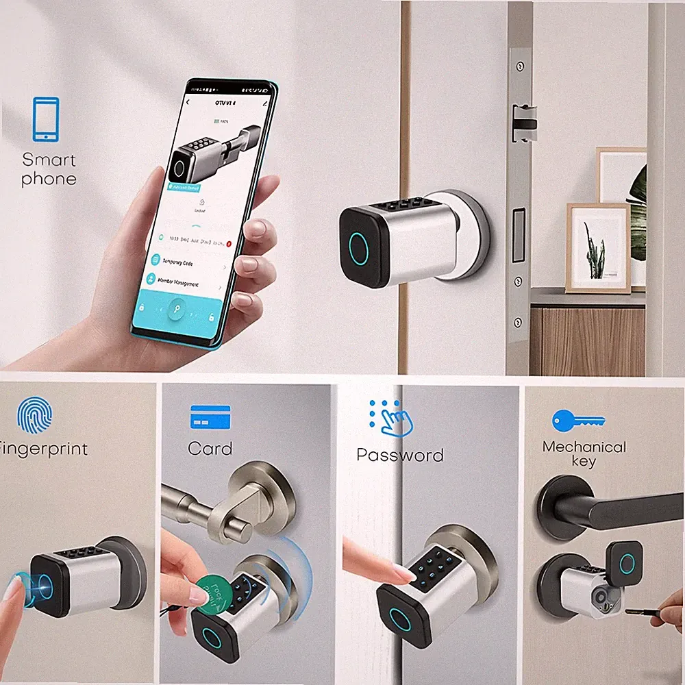 Tuya Smart Schließzylinder Bluetooth, Fingerprint und Passwort Türschloss