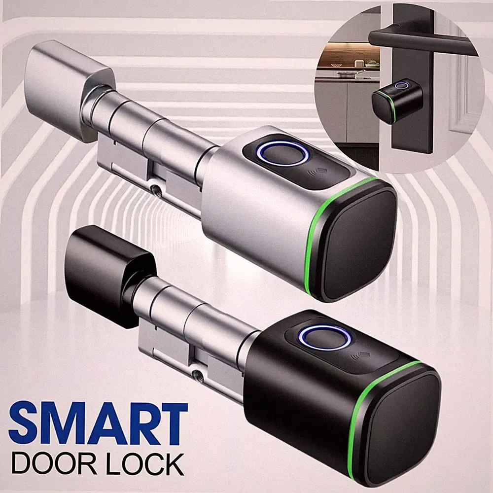 Tuya Smart Tür Zylinder - Fingerabdruck Durchverriegelung für 60-110mm