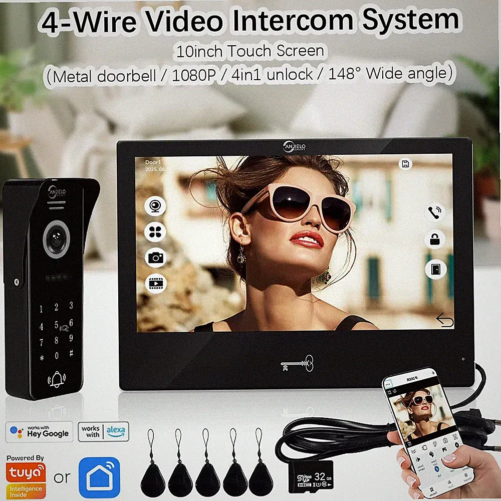 Tuya Smart Video Doorbell Intercom System for Home Apartment Gate and Door Lock