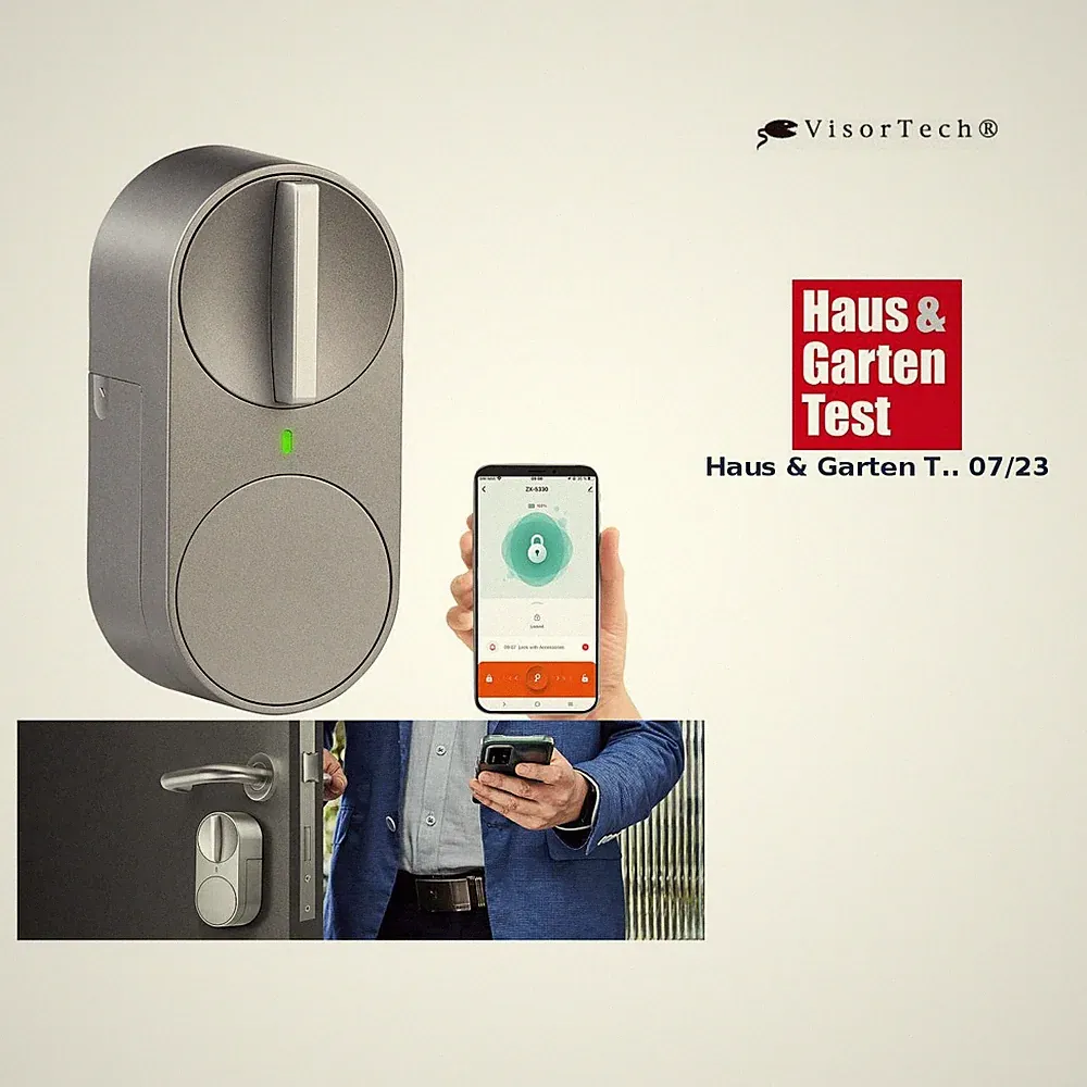 VisorTech Smarter motorbetriebener Türschlossantrieb mit Bluetooth und App