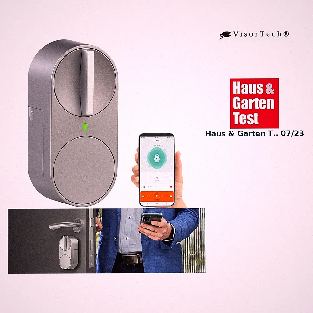 VisorTech Smarter motorbetriebener Türschlossantrieb mit Bluetooth und App
