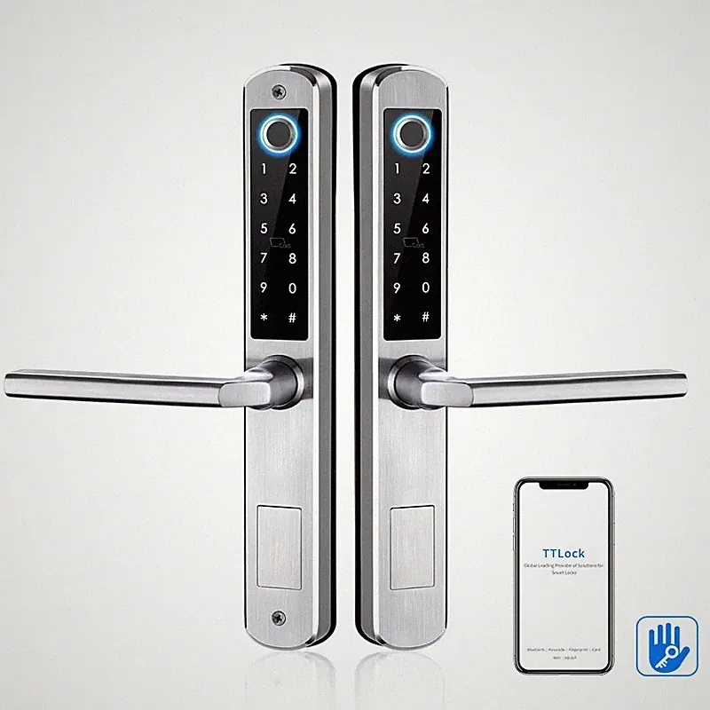 Waterproof Double-sided Gate Lock Fingerprint Lock APP RFID Code Keyless Smart