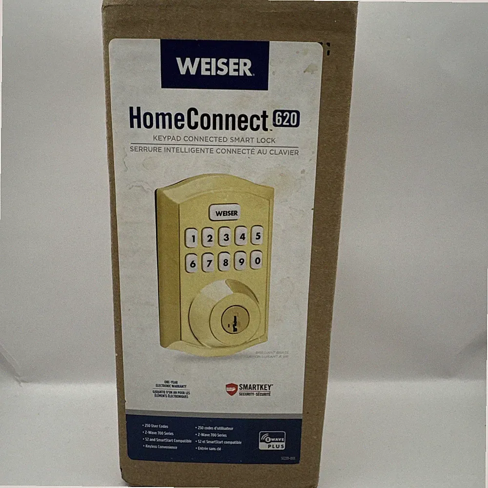 Weiser Home Connect 620 Z-Wave Smart Door Lock 9GED18000-026 - Brass