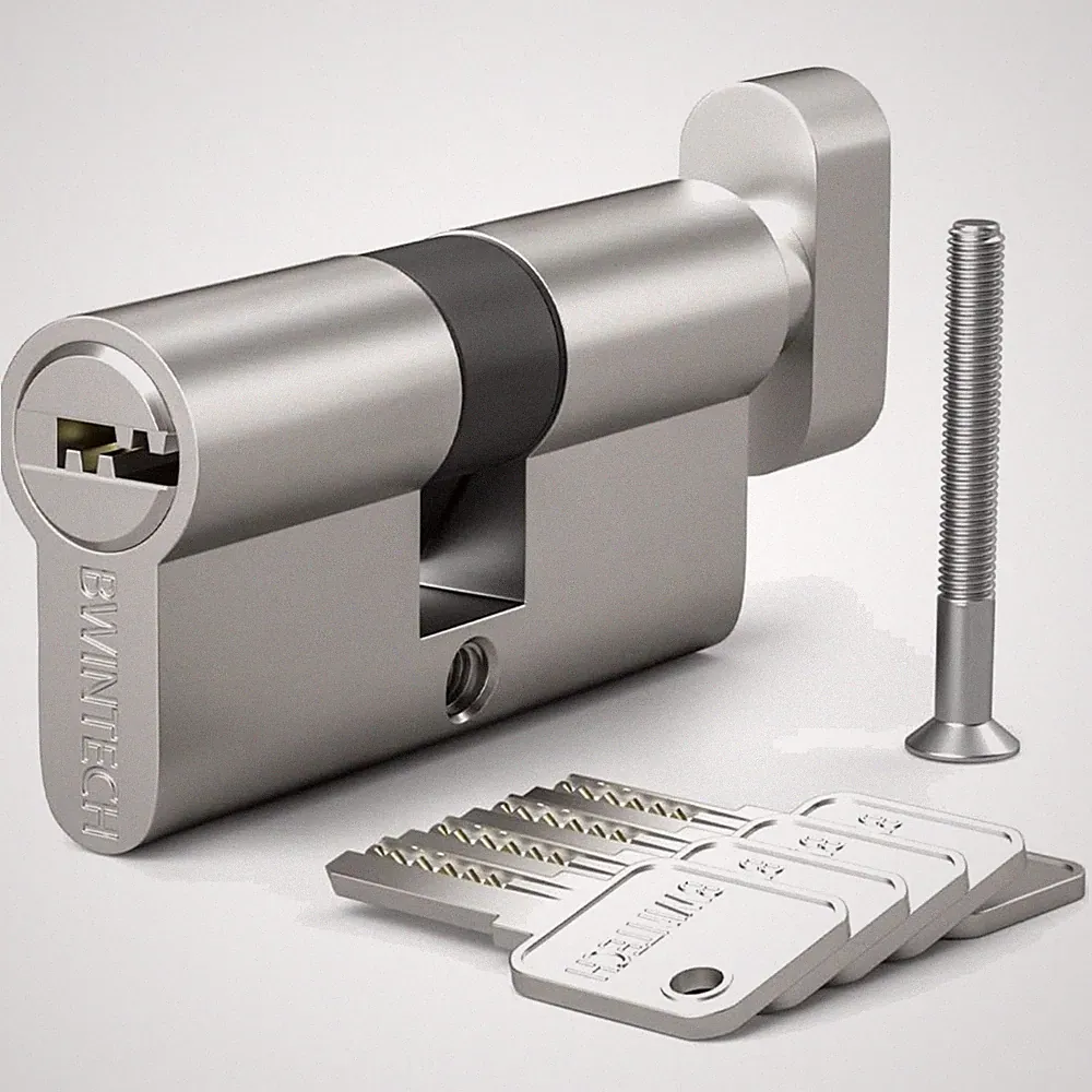 Zylinderschloss Türschloss Euro 40mm Kupfer Sicherheitszylinder satin Nickel